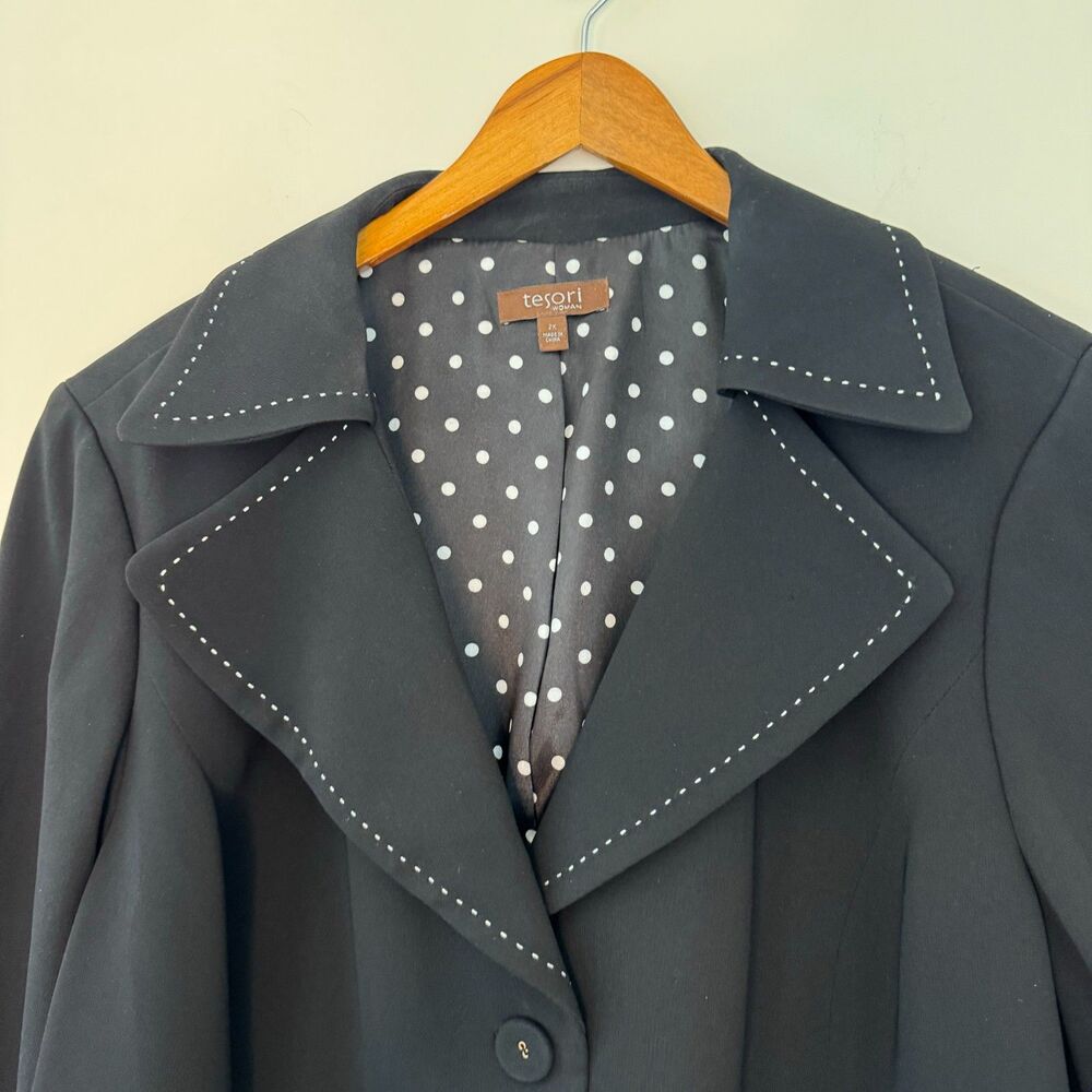 Tesori Women's Plus Black Coat Blazer Size 2X - Picture 2 of 6